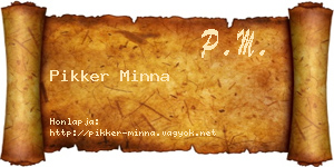 Pikker Minna névjegykártya